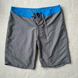 Gray and Blue Swim Shorts